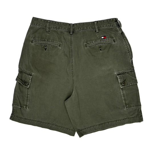 Tommy Hilfiger Cargo Shorts - 32W 8L Green Cotton