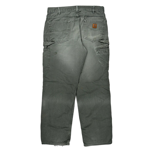 Carhartt Double Knee Carpenter Trousers - 34W 34L Grey Cotton