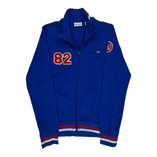 Vintage 82 Patch Reebok Track Jacket - Large Blue Cotton
