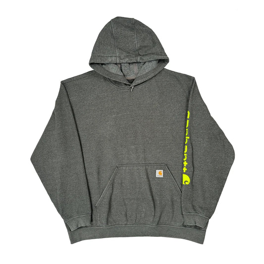 Built To Serve And Protect Hardworking People Carhartt Hoodie - 2XL Grey Cotton Blend