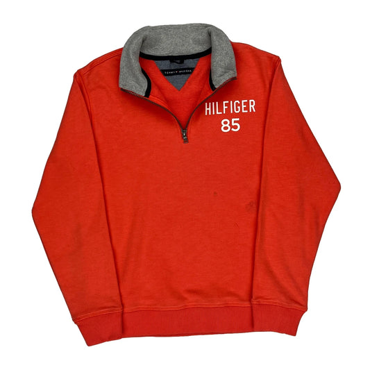 Tommy Hilfiger 1/4 Zip - Small Orange Cotton
