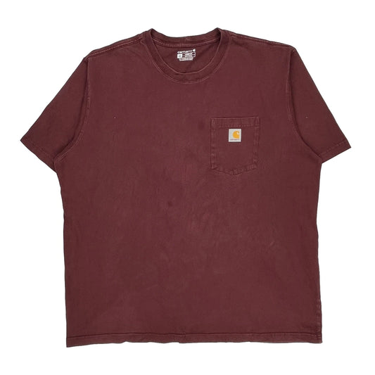 Carhartt T-Shirt - 2XL Burgundy Cotton