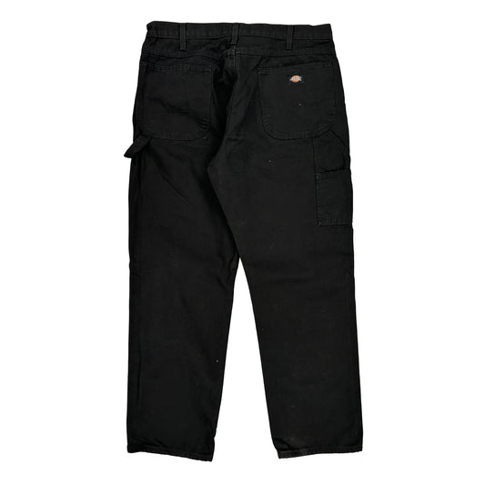 Dickies Carpenter Trousers - 38W 32L Black Cotton