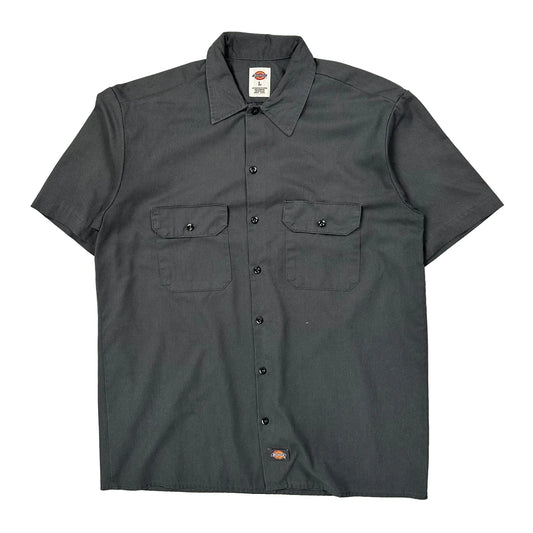 Dickies Short Sleeve Shirt - Large Grey Polyester Blend