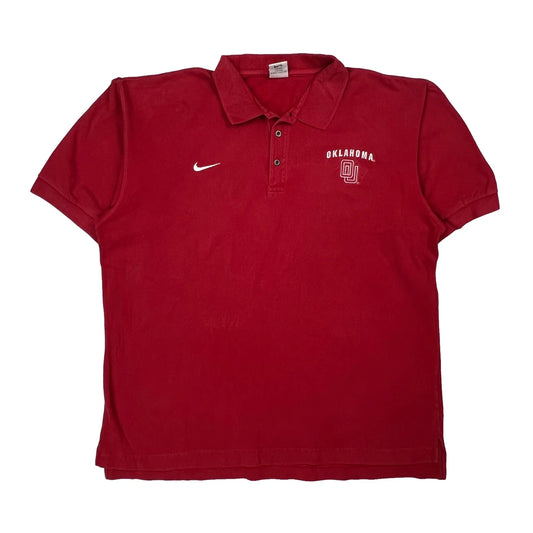 Vintage Oklahoma Nike Polo Shirt - Large Red Cotton