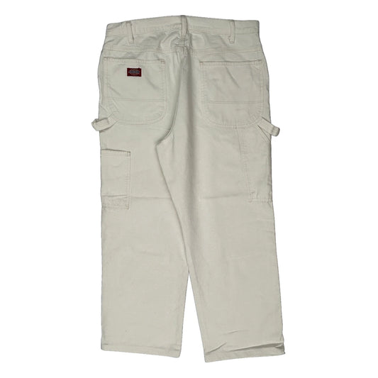 Dickies Carpenter Trousers - 32W 25L White Cotton
