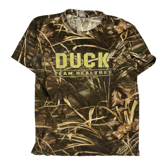 Duck Team Realtree Camo T-Shirt - XL Green Cotton