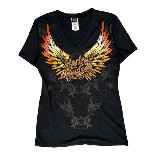 Black Hills Harley Davidson Graphic T-Shirt - 2XL Black Cotton
