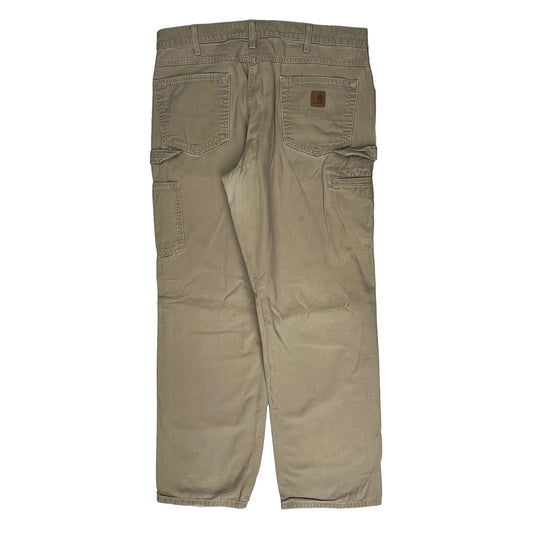 Carhartt Carpenter Trousers - 36W 31L Khaki Cotton