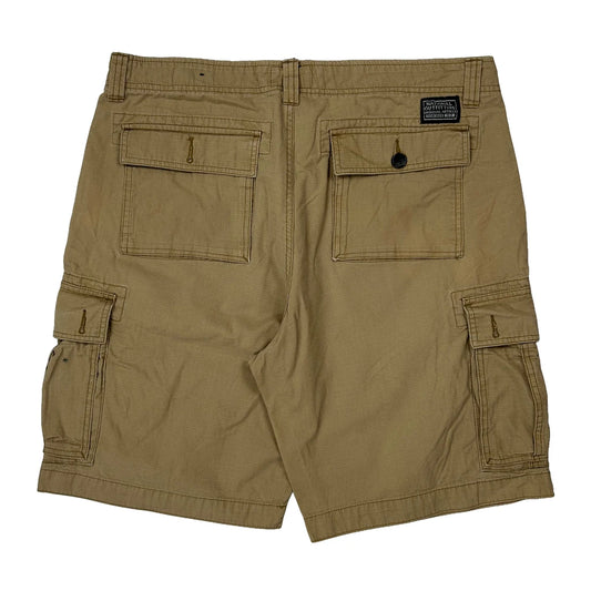 Vintage National Outfitters Cargo Shorts - 36W 10L Beige Cotton