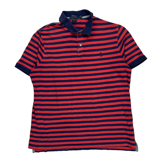 Polo By Ralph Lauren Striped Polo Shirt - Large Blue Cotton