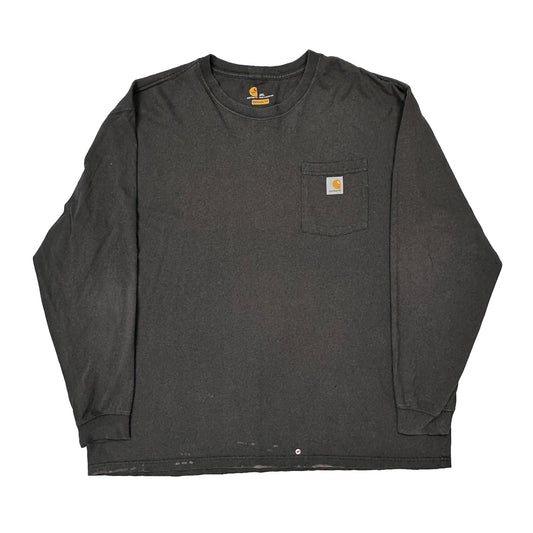 Vintage Carhartt Long Sleeve T-Shirt - 2XL Black Cotton