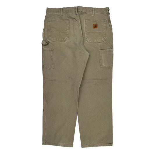 Carhartt Carpenter Trousers - 38W 32L Khaki Cotton
