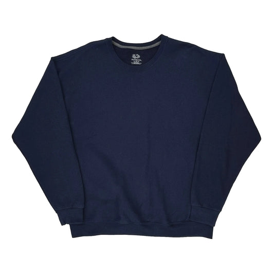 Fruit Of The Loom Sweatshirt - XL Navy Cotton