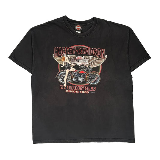California Harley Davidson Graphic T-Shirt - 2XL Black Cotton