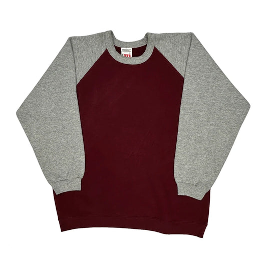 Blank Wilson Sweatshirt - Large Burgundy Cotton Blend