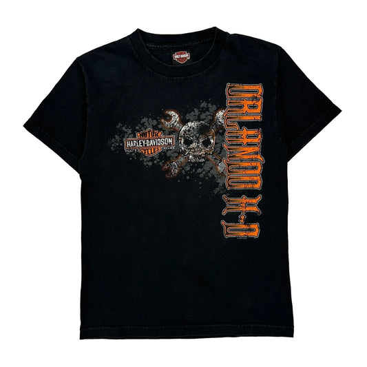 Orlando Harley Davidson Graphic T-Shirt - Small Black Cotton