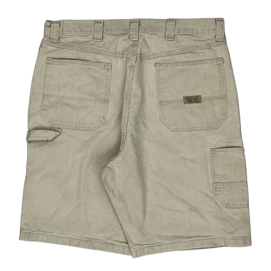 Wrangler Carpenter Shorts - 34W 10L Beige Cotton