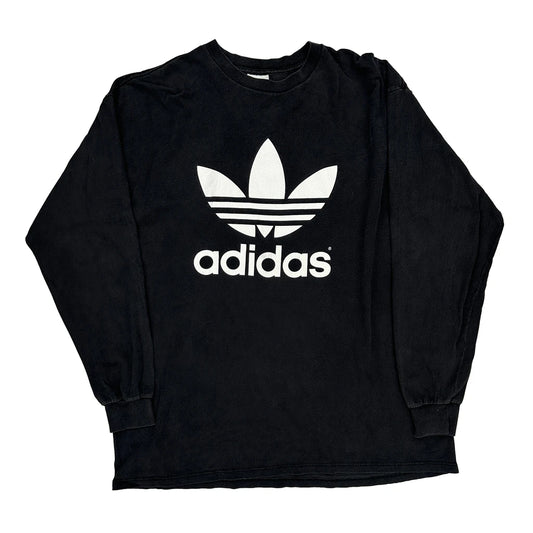 Adidas Long Sleeve T-Shirt - XL Black Cotton