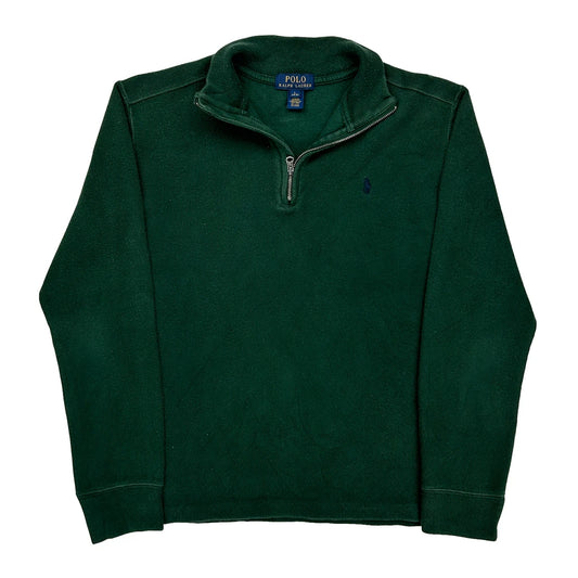 Age 12 Polo By Ralph Lauren 1/4 Zip - Large Green Cotton