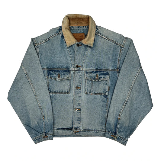 Timberland Collared Denim Jacket - Large Blue Cotton