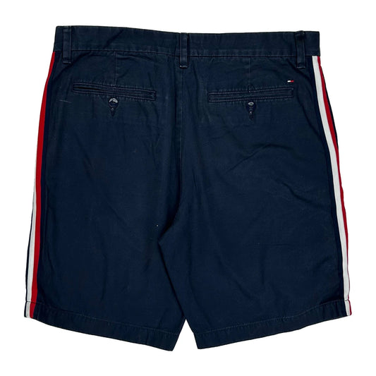 Tommy Hilfiger Striped Chino Shorts - 32W 9L Navy Cotton