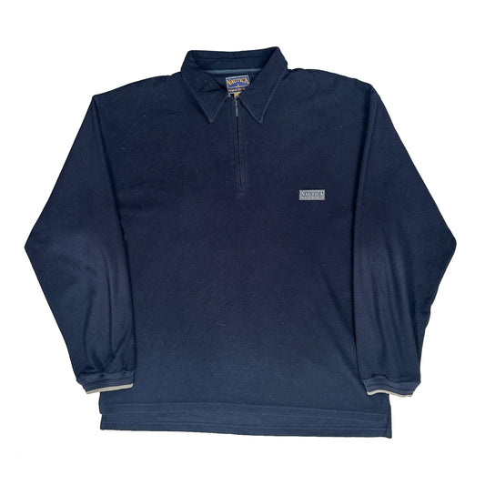 Nautica Collared Fleece - Large Navy Polyester
