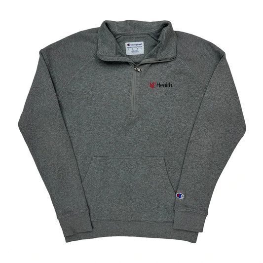 Vintage Uc Health Champion 1/4 Zip - Small Grey Cotton Blend