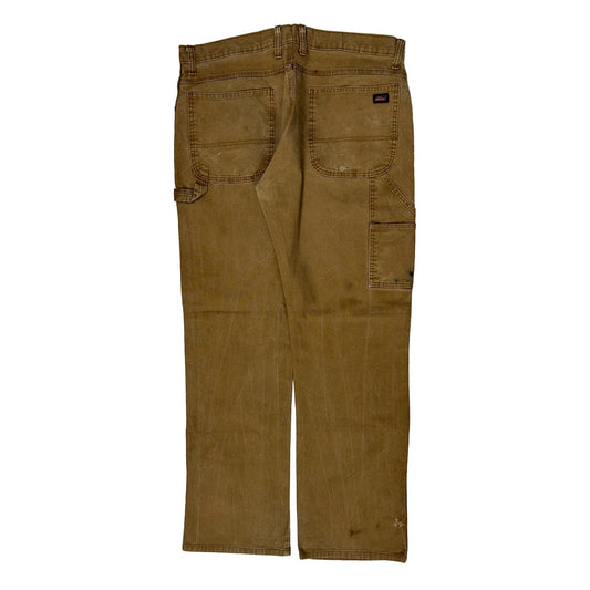Dickies Carpenter Trousers - 37W 33L Brown Cotton Blend