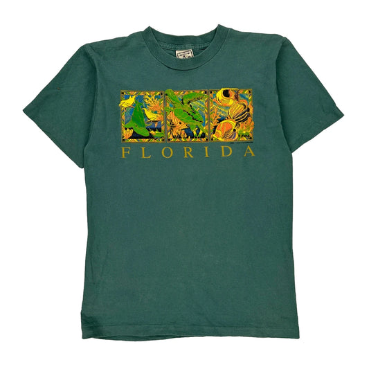 Florida Alore Single Stitch T-Shirt - Medium Green Cotton