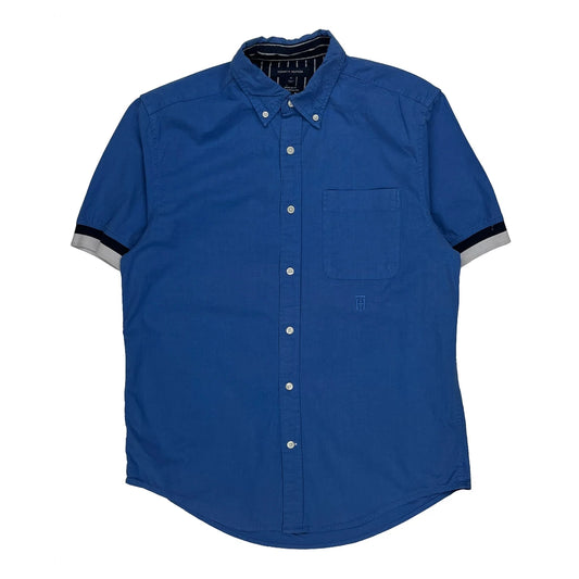 Tommy Hilfiger Short Sleeve Shirt - Medium Blue Cotton