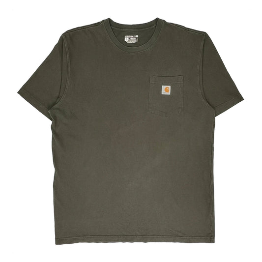 Carhartt Tall T-Shirt - Large Khaki Cotton