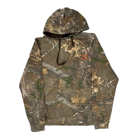 Realtree Camo Hoodie - Medium Khaki Cotton Blend
