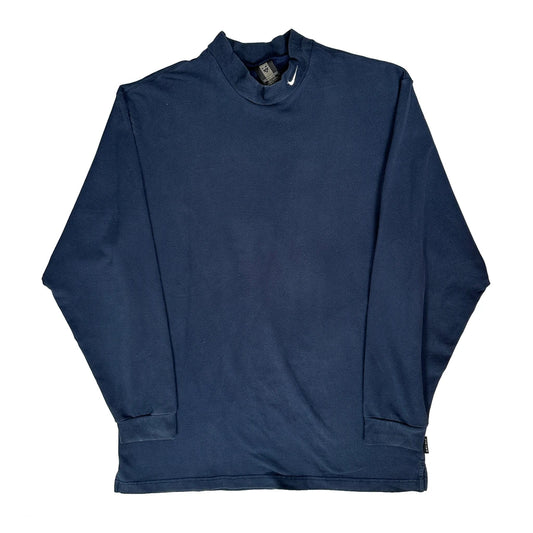 Nike Long Sleeve T-Shirt - XL Blue Polyester