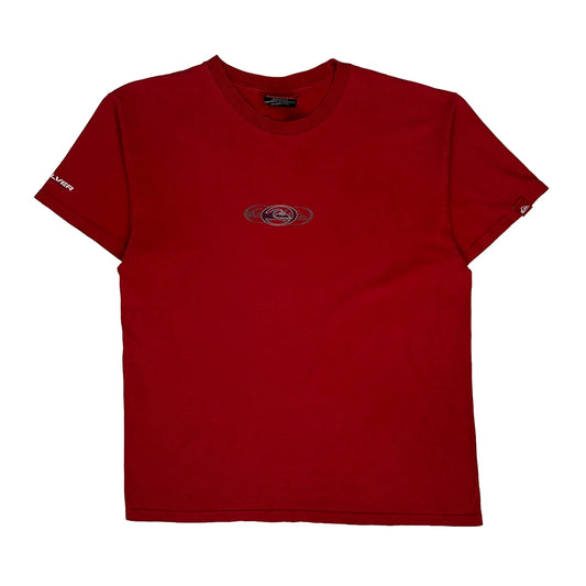 Quiksilver Graphic T-Shirt - Medium Red Cotton