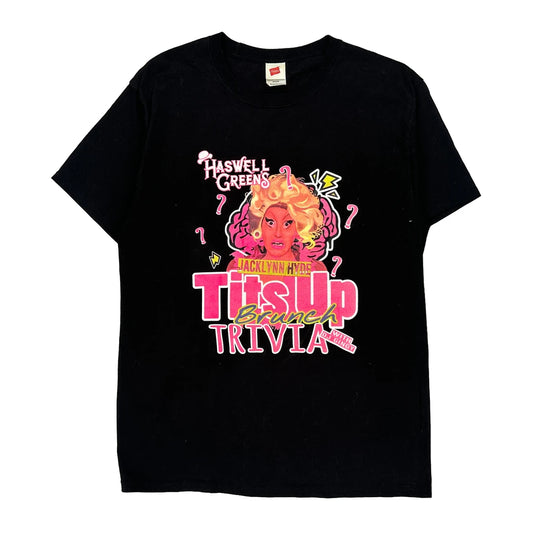 Hanes Graphic T-Shirt - Medium Black Cotton