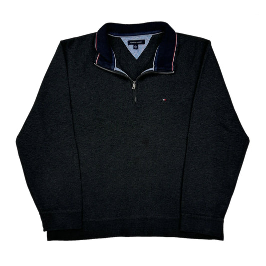 Tommy Hilfiger 1/4 Zip - XL Black Cotton