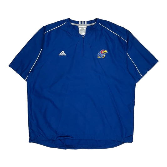 Vintage Kansas Jayhawks Adidas Windbreaker - XL Blue Polyester