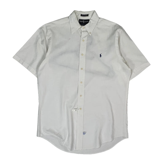 Ralph Lauren Short Sleeve Shirt - Medium White Cotton