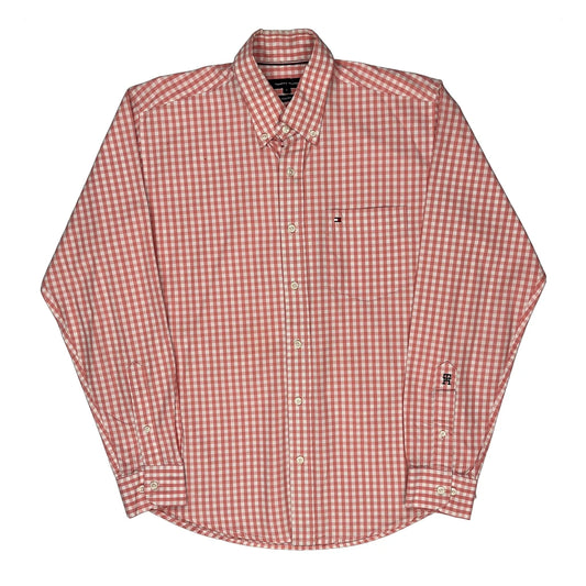 Tommy Hilfiger Checked Shirt - Large Red Cotton