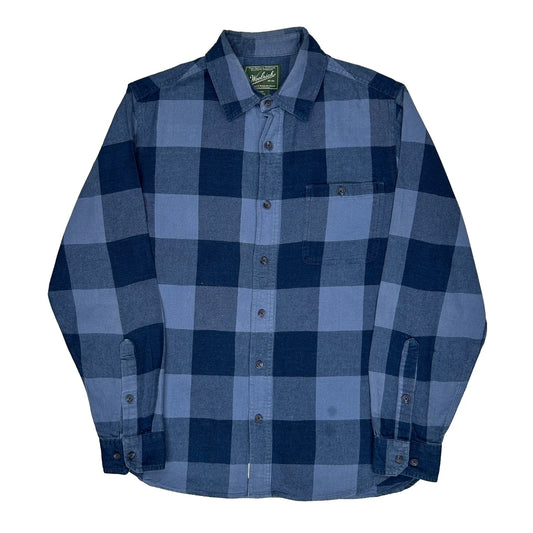 Vintage Woolrich Checked Flannel Shirt - Medium Blue Cotton