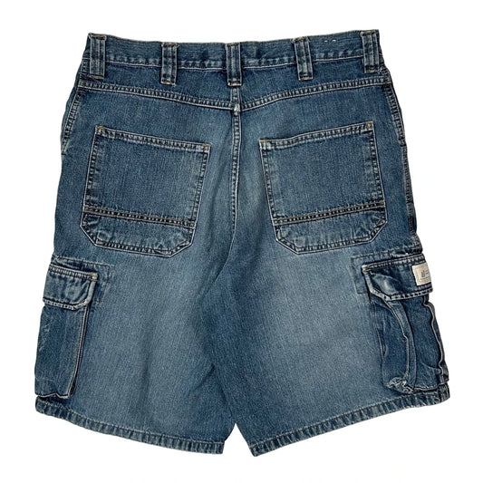 Urban Pipeline Cargo Shorts - 32W 10L Blue Cotton