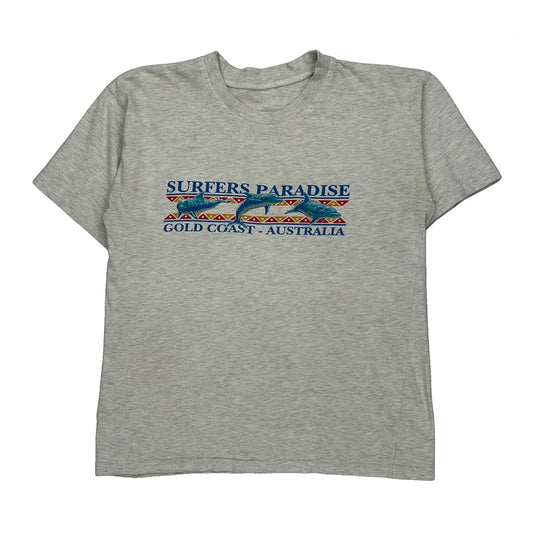 Surfers Paradise Unbranded Graphic T-Shirt - Medium Grey Cotton