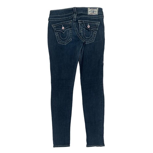 True Religion Skinny Fit Jeans - 30W UK 8 Dark Wash Cotton Blend