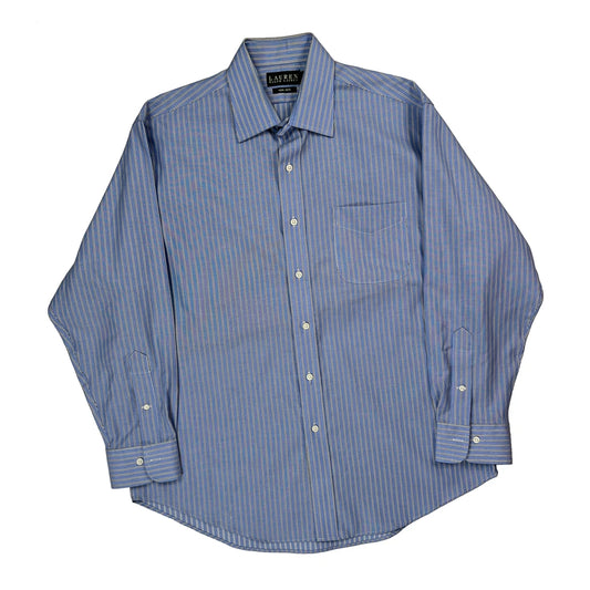 Ralph Lauren Striped Shirt - Large Blue Cotton