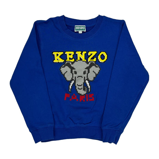 Age 10 Kenzo Graphic Sweatshirt - Medium Blue Cotton