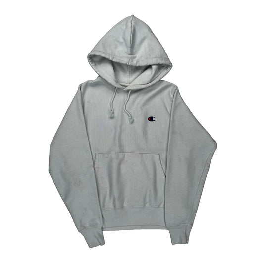 Champion Reverse Weave Hoodie - Small Grey Cotton Blend