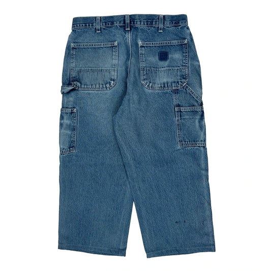 Carhartt Cropped Carpenter Jeans - 32W 22L Blue Cotton