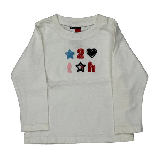 Age 18-24 Months Tommy Hilfiger Long Sleeve T-Shirt - 3XS White Cotton
