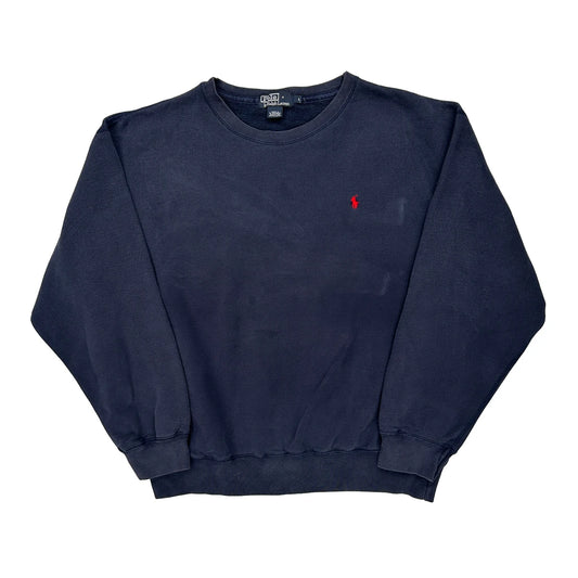 Polo By Ralph Lauren Sweatshirt - Large Navy Cotton Blend